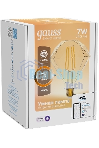 Лампа светодиодная филаментная Gauss Smart Home DIM E27 Diamond Golden 7 Вт 1/40