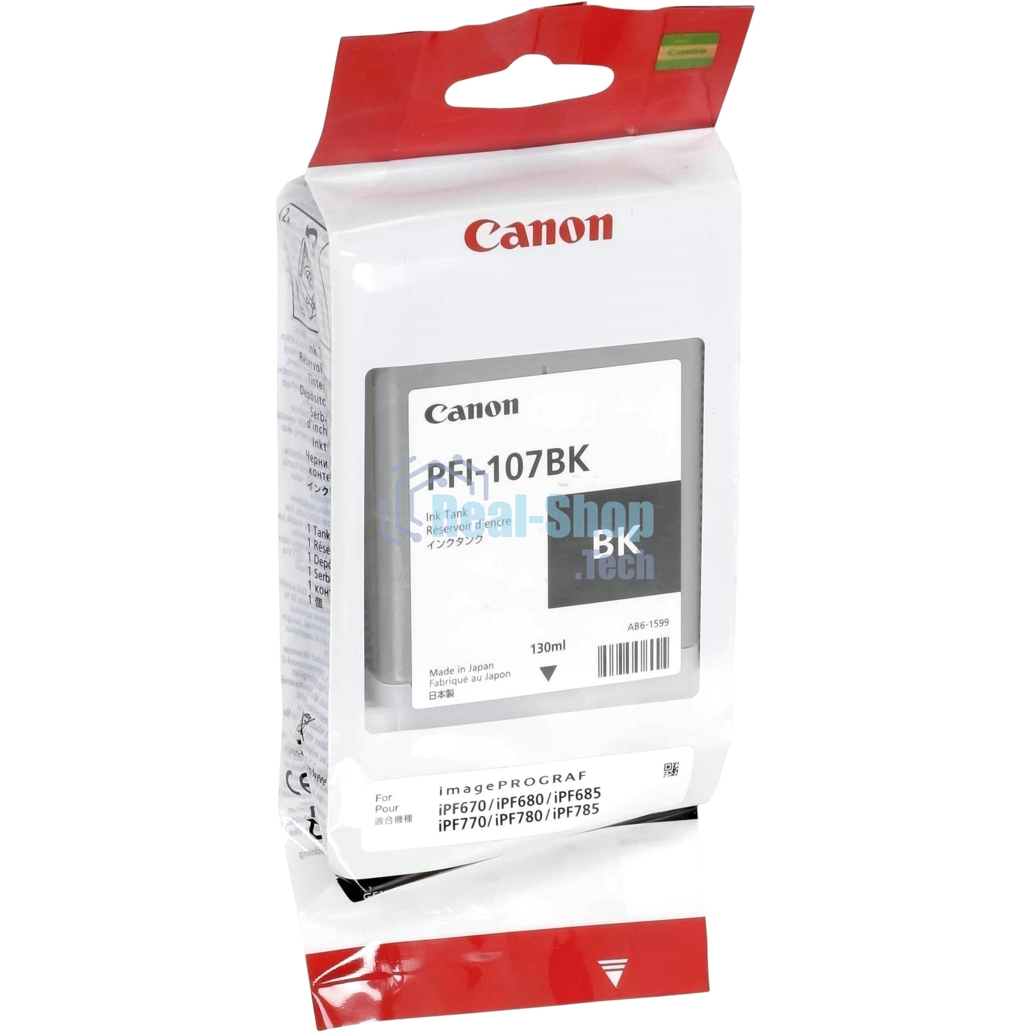 Картридж струйный Canon PFI-107BK (6705B001) черный (130 мл) для Canon iP F680/685/780/785