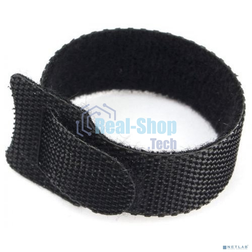 Хомуты-липучки на основе ленты Velcro VT-145x11BK 145 x 11 мм, черные (12 шт.)