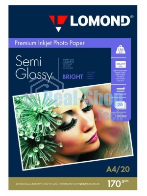 Бумага Lomond 1101305 A4/170г/м2/20л./белый полуглянцевое для струйной печати