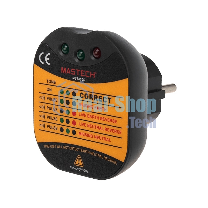Тестер розеток MS6860D MASTECH