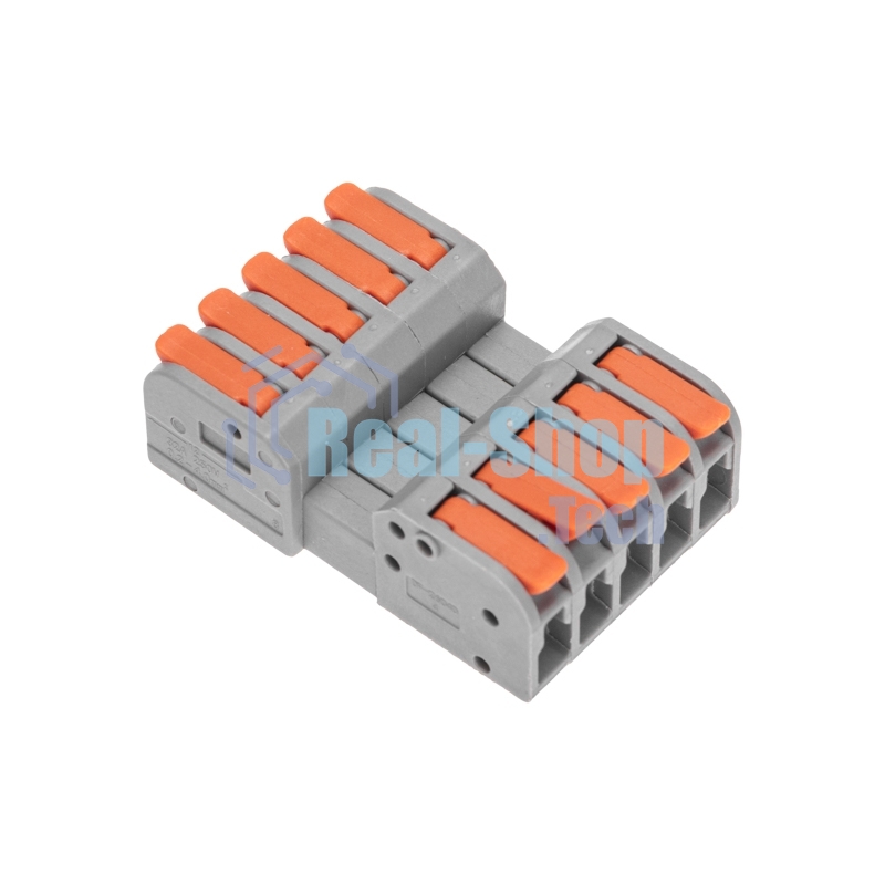 Клемма Rexant СМК 222-425R проходная разъемная 5 полюсов серая 0,2-2,5/4мм² (20 шт/уп)