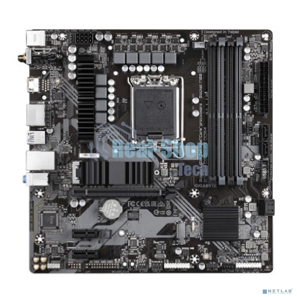 Материнская плата Gigabyte B760M DS3H AX DDR4 (V1.2/V1.3), LGA 1700, Intel B760, 4xDDR4, 4xSATA, 2xM.2, 1xPCI-E 4.0 x16, 2xPCI-E 4.0 x1, 1xHDMI, 2xDP, 1x 2.5Gb LAN, 3xUSB 3.2 Gen 1, 2xUSB 2.0, 3x3.5 мм, 7.1, Micro-ATX