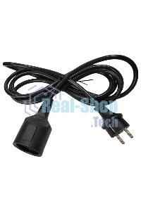 Удлинитель, вилка Schuko прямая - розетка Schuko, 3х1.5, 220 В, 16А, черный, 7 метров