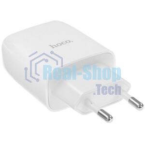 Зарядное устройство Hoco 18Вт, 3А, QC3.0, 1xUSB + кабель USB/Type-C, C72Q, белый, блистер