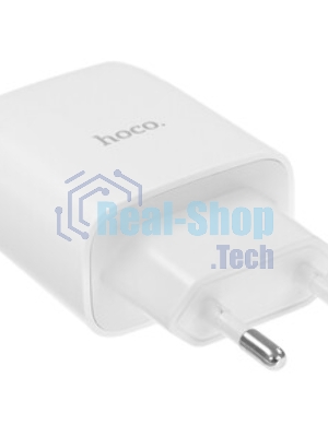 Зарядное устройство Hoco 18Вт, 3А, QC3.0, 1xUSB + кабель USB/Type-C, C72Q, белый, блистер
