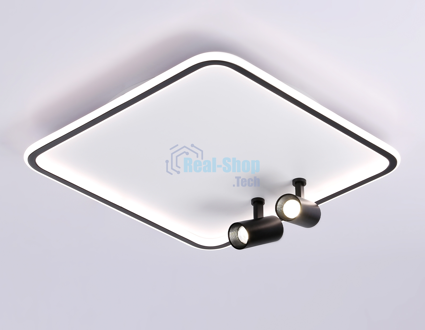 Светильник Ambrella light FL5115/1+2 WH/BK белый/черный 97W 3000K-6400K 480*480*130 (ПДУ ИК)