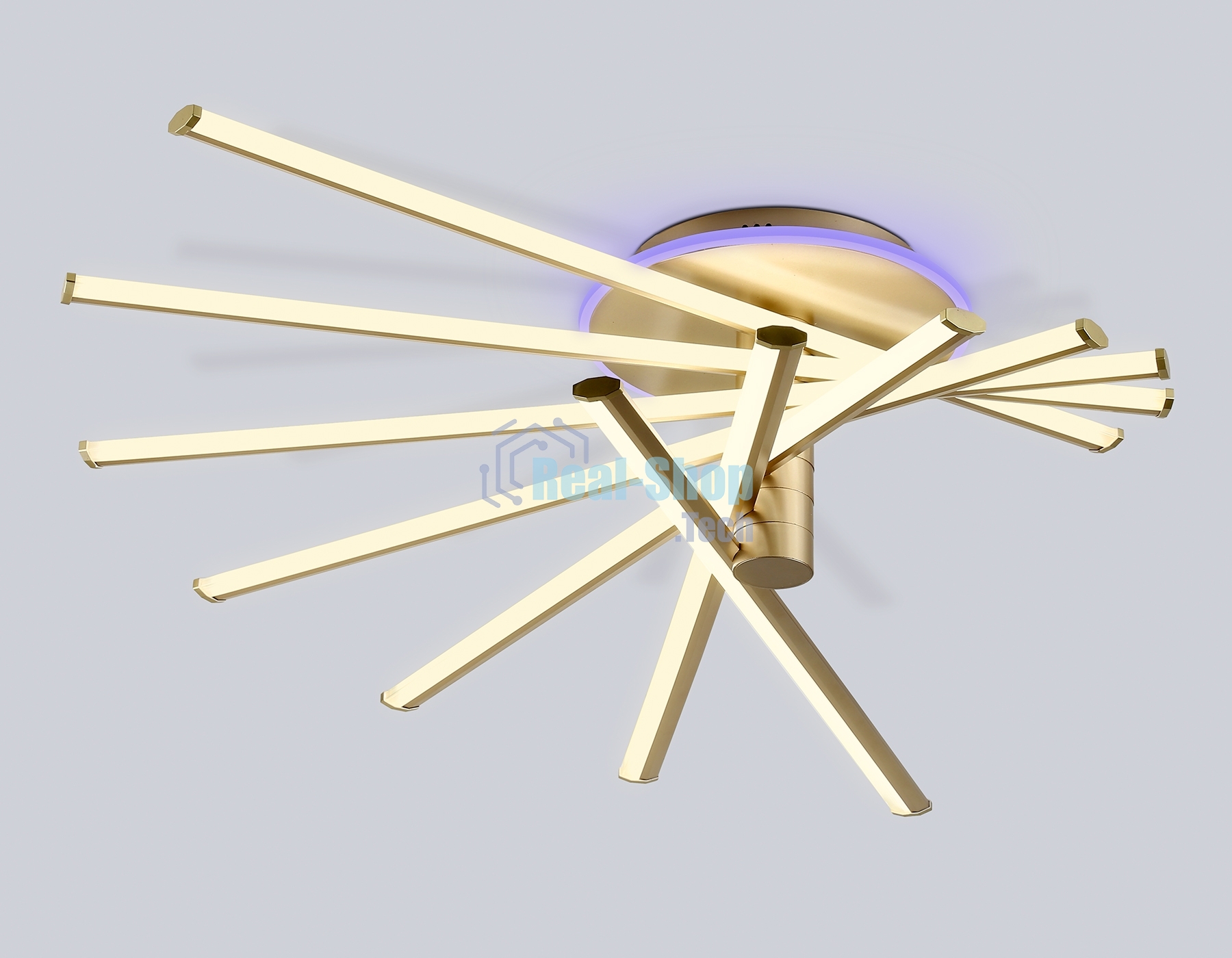 Потолочный светодиодный светильник Ambrella light FL6244 GD золото 125W 3000K-6400K+RGB 900*750*230 (ПДУ ИК)