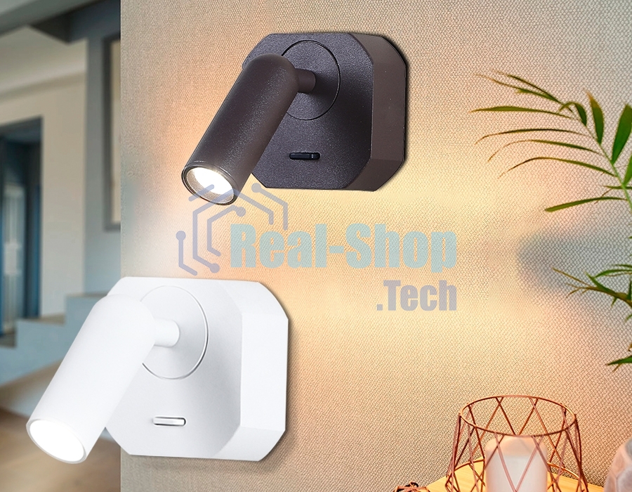 Настенный поворотный светодиодный светильник Ambrella light FW282 SWH белый песок LED 4200K 3W 66*66*65