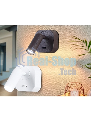 Настенный поворотный светодиодный светильник Ambrella light FW282 SWH белый песок LED 4200K 3W 66*66*65