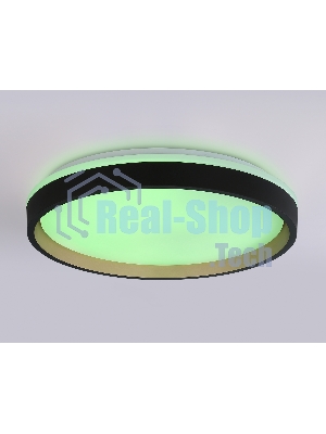 Светодиодный светильник RGB Ambrella light FZ610 BK/GD черный/золото IP20 66W 3000K-6500K+RGB D490*85 (ПДУ ИК)