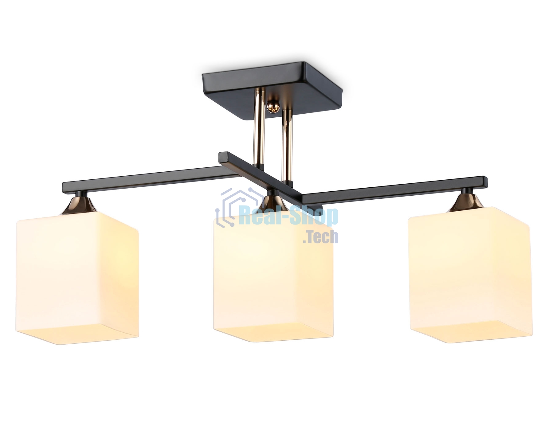 Светильник Ambrella light TR303114/3 BK/FGD/FR черный/золото/белый матовый E27/3 max 40W 490*260*290