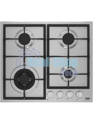 Газовая варочная поверхность Beko HIYG 64225 SXO, 4 конфорки, нержавеющая сталь, 7800 Вт