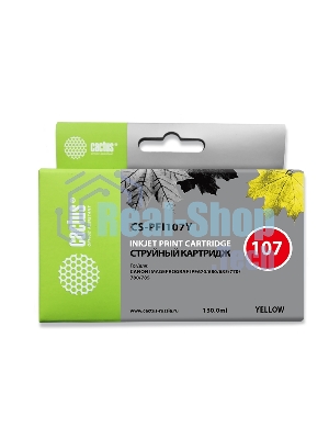 Картридж струйный Cactus CS-PFI107Y желтый (130мл) для Canon IP iPF670/iPF680/iPF685/iPF770/iPF780/iPF785/