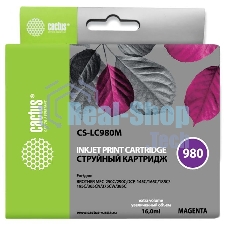 Картридж струйный Cactus CS-LC980M пурпурный (16 мл) для Brother DCP-145C/165C MFC-250C/290C