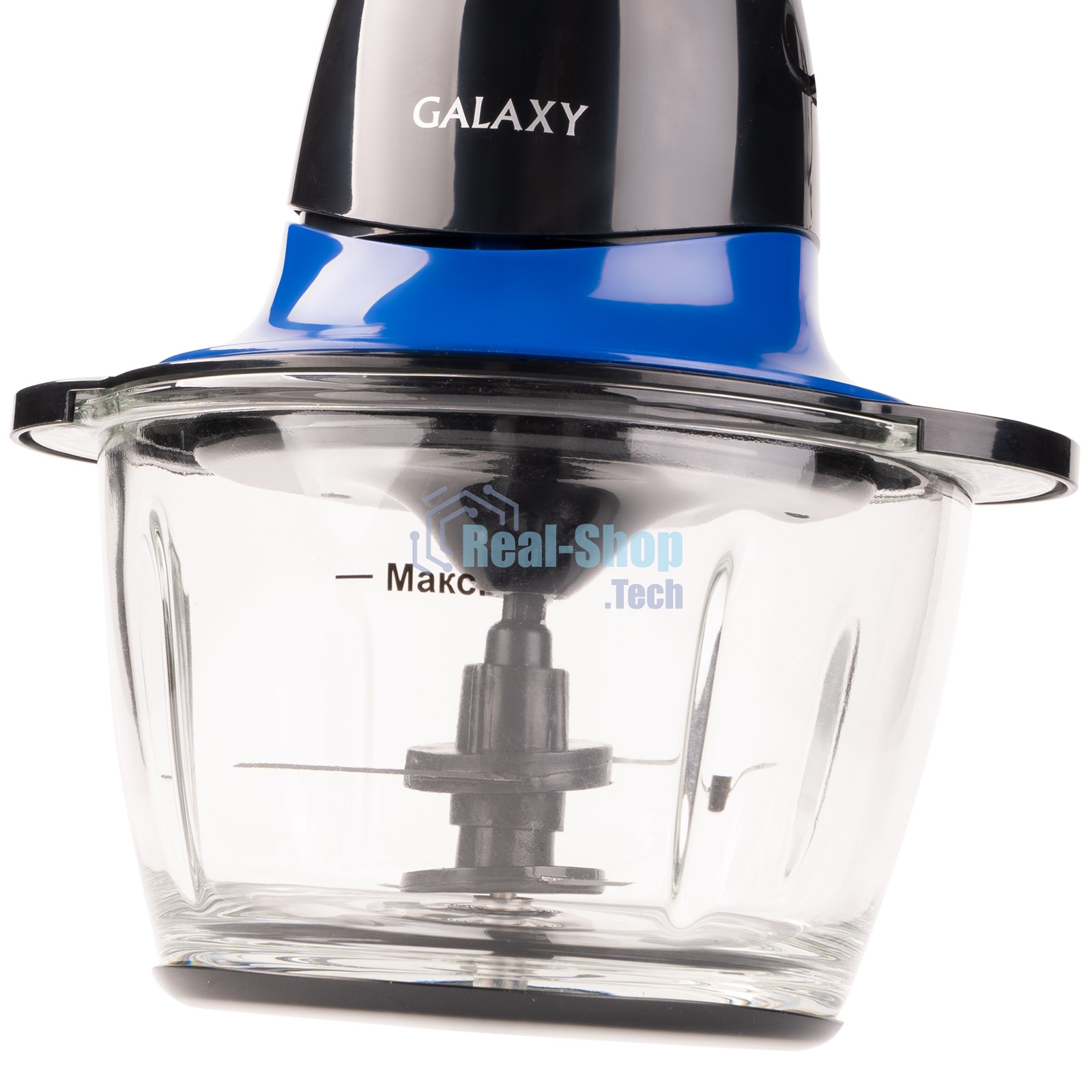 Измельчитель электрический Galaxy Line GL 2357, синий, стеклянная чаша 0,75 л, 400 Вт, импульсный режим