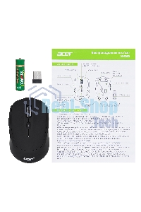Мышь беспроводная Acer OMR050 черный, 1600 dpi, радиоканал, Bluetooth, USB, кнопки - 6