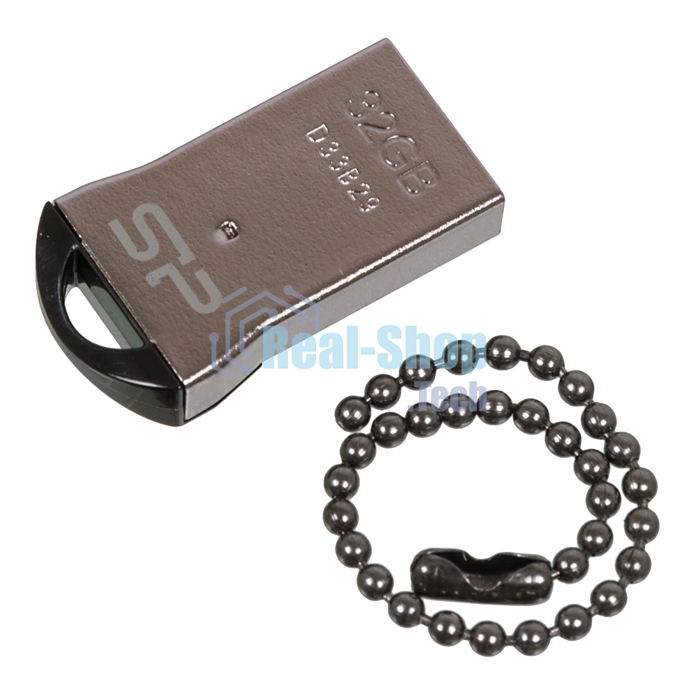 Флешка USB Silicon Power R/W 32Gb Touch T01 SP032Gb,UF2T01V1K USB 2.0 черный/серебристый
