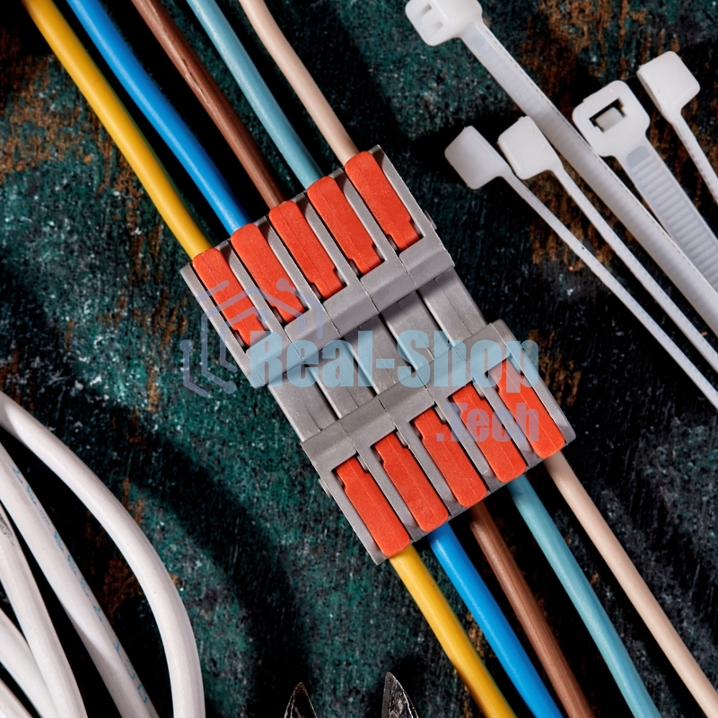 Клемма Rexant СМК 222-425R проходная разъемная 5 полюсов серая 0,2-2,5/4мм² (20 шт/уп)