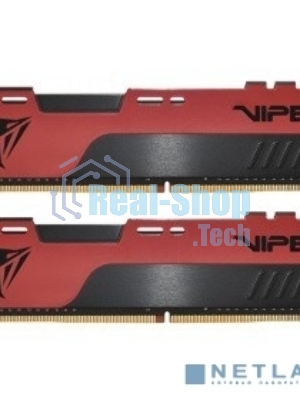 Оперативная память Patriot Viper Elite II, DDR4, 16GB (2x8 GB), 3200 MHz, CL18, DIMM, радиатор, красный, черный