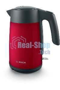 Чайник электрический Bosch TWK7L464, 1.7л, 2400 Вт., нерж.сталь, покрытая эмалью, красный,шкала уровня воды