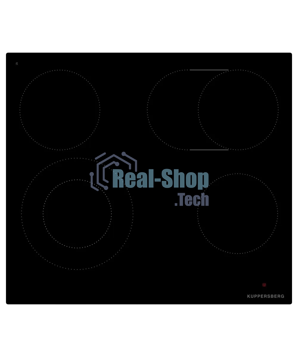 Варочная панель Kuppersberg ECS 624 Варочная панель Kuppersberg, электрическая, High-Tech, 60 см, пауза, таймер, блокировка панели управления, автоматическое отключение, 9 уровней мощности, прямые края, индикация остаточного тепла, сенсорное управление, ч