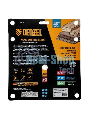 Пильный диск по дереву Denzel ф210 х 30 мм, 48 зубьев 733497