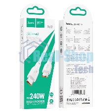 Кабель USB2.0 Hoco Type-C/Type-C, 5А, 240Вт, X93, 1м, белый, коробка