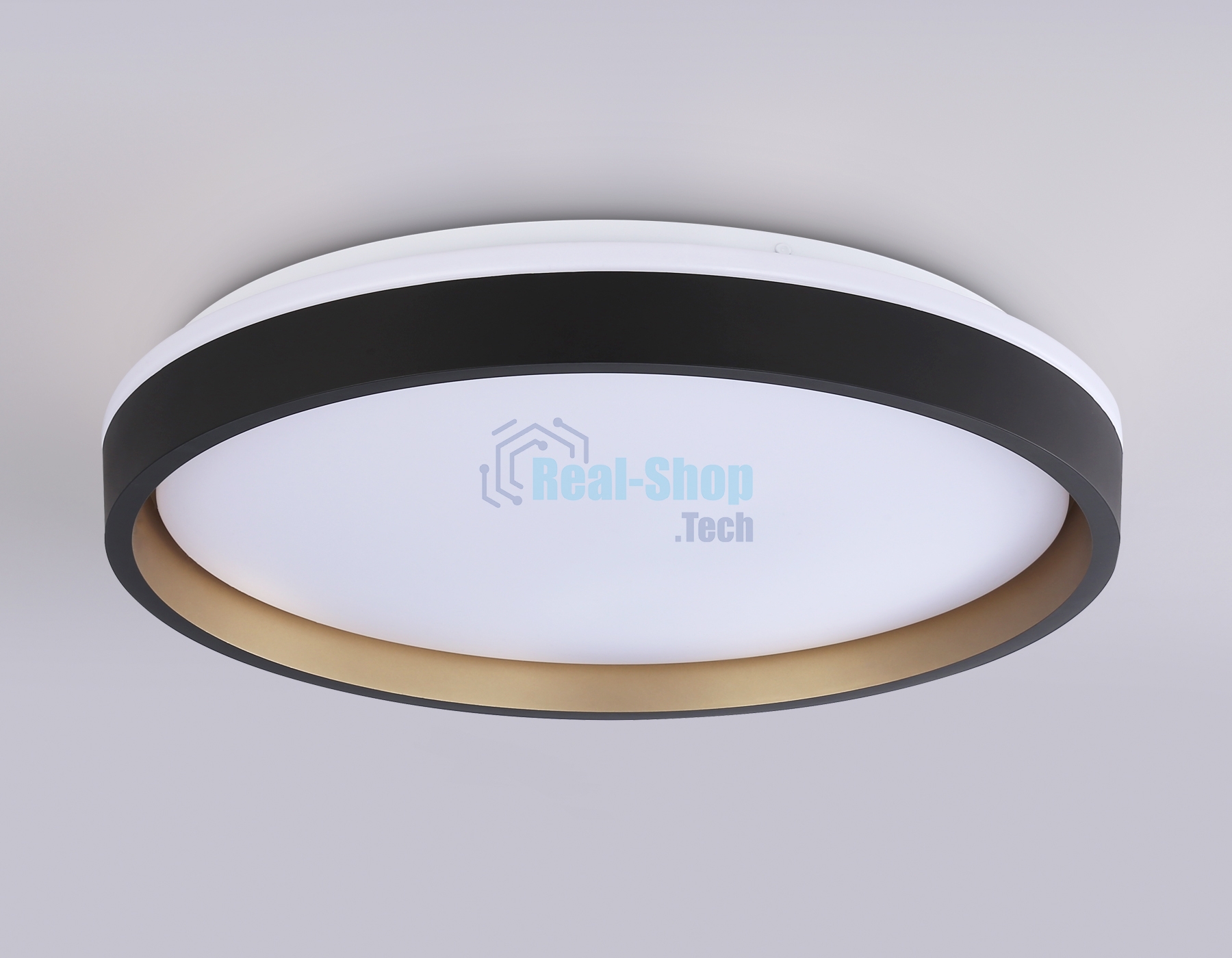 Светодиодный светильник RGB Ambrella light FZ610 BK/GD черный/золото IP20 66W 3000K-6500K+RGB D490*85 (ПДУ ИК)