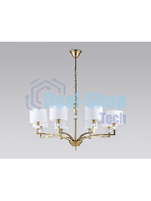 Люстра Ambrella light LH71133/8 BS/WH латунь/белый E14/8 max 40W D840*880