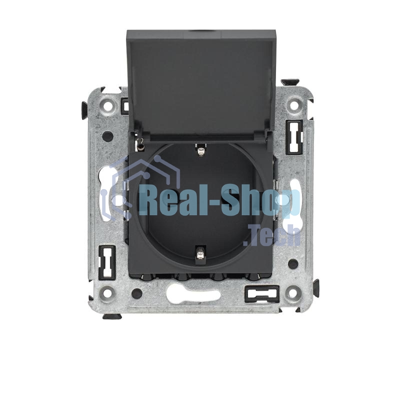 Розетка DKC Avanti 4412013 с крышкой 2P+E со шторками, 