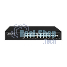 Коммутатор управляемый L2 PoE OSNOVO SW-8182/L(300W) Gigabit Ethernet на 16 RJ45 PoE + 2 x RJ45 + 2 GE SFP портов, до 30W на порт, суммарно до 300W