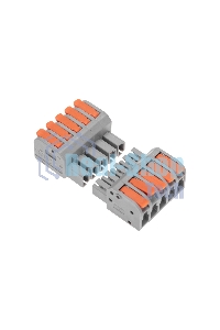Клемма Rexant СМК 222-425R проходная разъемная 5 полюсов серая 0,2-2,5/4мм² (20 шт/уп)