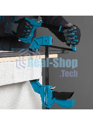 Струбцина Gross 20702 реечная быстрозаж. пистолет. пошаг.механизм пл. корпус 300мм