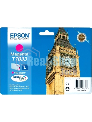 Картридж струйный Epson C13T70334010 пурпурный (800 стр.) для WorkForce WP-4015DN WP-4015, WP-4025DW WP-4025, WP-4095DN WP-4095, WP-4515DN WP-4515, WP-4525DNF WP-4525, WP-4535DWF WP-4535, WP-4595DNF WP-4595
