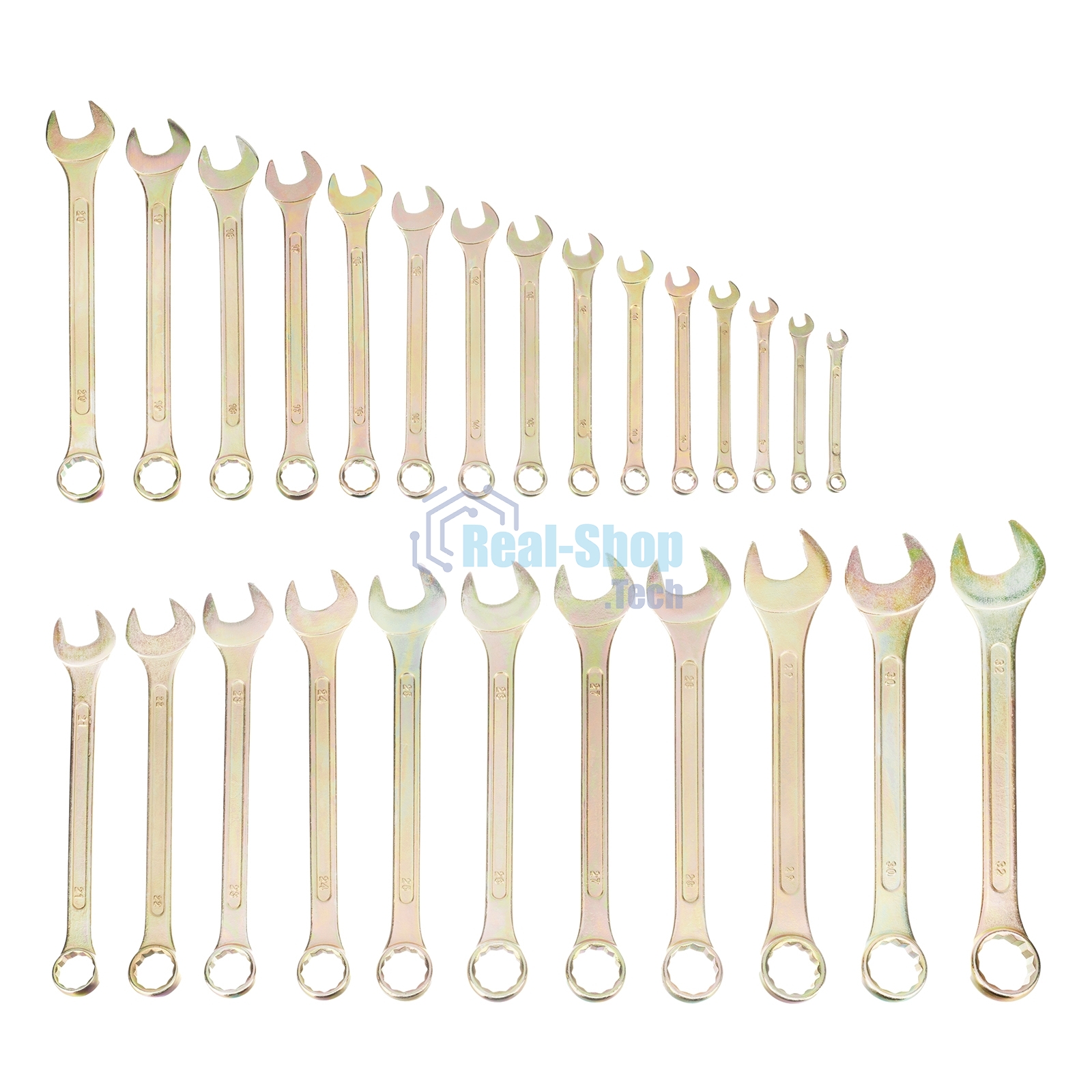 Набор ключей комбинированный Сибртех 6-32 мм, 26 шт, желтый цинк