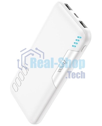 Портативный аккумулятор 10000mAh 2USB+1Type-C+1Micro USB 2.0A Hoco J158A (White)