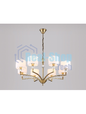 Люстра Ambrella light LH71133/8 BS/WH латунь/белый E14/8 max 40W D840*880
