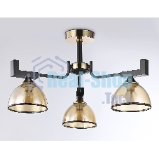 Светильник Ambrella light TR9098/3 BK/GD/TI черный/золото/янтарь E27*3 max 40W D600*316
