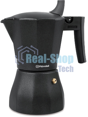 Кофеварка гейзерная Rondell Kafferro RDA-994, 0.45 л, алюминий, черный