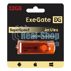 Exegate EX302053RUS USB-флеш накопитель ExeGate Jet Ultra 32GB оранжевый (USB3.0/=USB3.1 Gen1/=USB3.2 Gen1 5Gbps, пластик/металл)