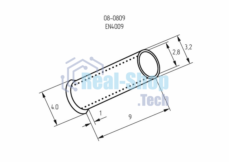 Наконечник штыревой втулочный Rexant L-9 мм 4 мм² (НШВ 4.0-9/НГ 4,0-9)