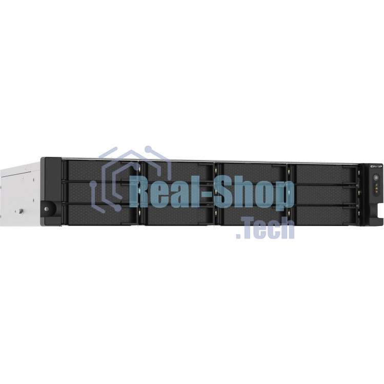 Сетевое хранилище без дисков SMB QNAP TS-1273AU-RP-8G NAS 12 HDD trays, 2x 2.5 GbE, rackmount, 2 PSU. 4-core AMD V1500B2,2 GHz, RAM 8 Gb (8 Gb UDIMM DDR4 (1 x 8 Gb) up to 32 Gb (2 x 16 Gb)). W/o rail kit RAIL-B02