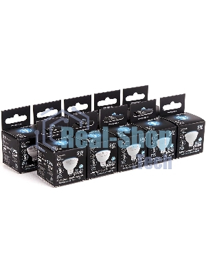 Лампа светодиодная Gauss Black 5Вт цок.:GU5.3 рефлектор 12B 4100K св.свеч.бел.ней. MR16 (упак.:10шт) (201505205)