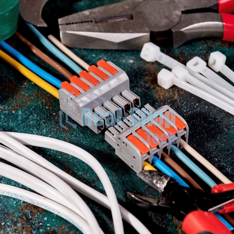 Клемма Rexant СМК 222-425R проходная разъемная 5 полюсов серая 0,2-2,5/4мм² (20 шт/уп)