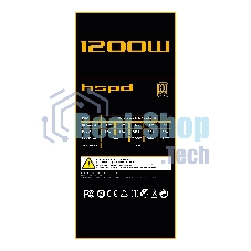 Блок питания Power Supply HSPD, 1200W 80 PLUS Gold (ATX, 3.1, PCIe 5.1, Full modular, 1x24(20+4)pin 600мм, 2xCPU 8(4+4)pin 700мм, 2xPCIe*2 8(6+2)pin 550+150мм, 1x12V(2x6) 12+4pin 600W 550мм 3xSATA*3 500+150+150мм, 1xMOLEX4pin*3+FDD 500+150+150+150мм, Active, 120x120мм, 150x140x86мм, APFC, OVP, UVP, SCP, OCP, OTP, OPP, NLO, SIP, black)