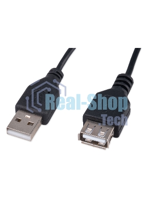Кабель-удлинитель USB2.0 Гарнизон GCC-USB2-AMAF-3M, AM/AF, медь, 3м, черный, пакет