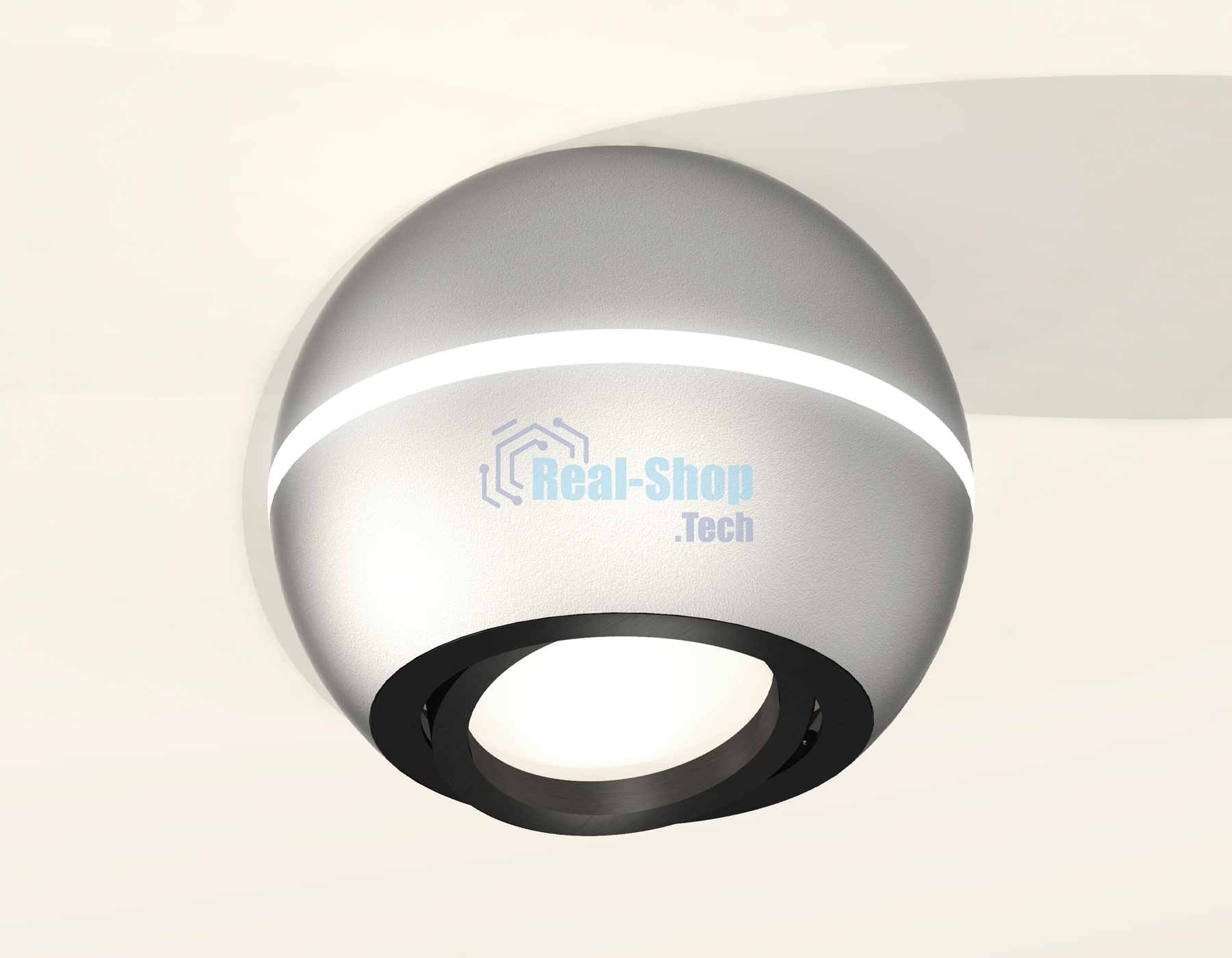 Светильник Ambrella Light XS1103010 SSL/PBK серебро песок/черный полированный MR16 GU5.3 LED 3W 4200K (C1103, N7002)