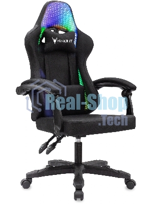 Кресло игровое Knight Wolf RGb черный, крестов. пластик
