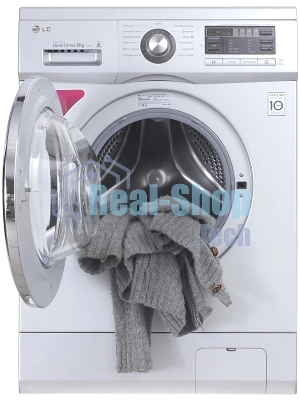 Стиральная машина LG F1296TD4 серебристый, загрузка фронтальная 8 кг, 1200 об/мин, класс: А